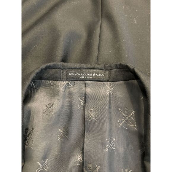 John Varvatos Men's Black Notch Lapel Long Sleeve Solid USA Blazer Size 39 - Picture 4 of 7